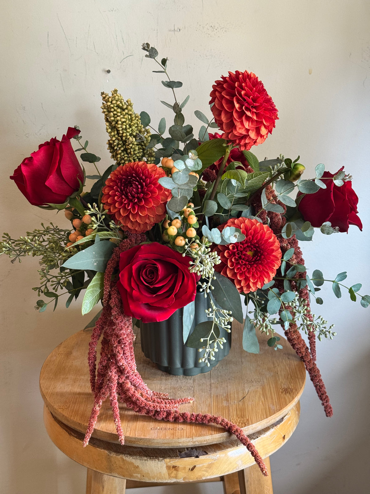 'It's Fall Y'All' Table Arrangement in Ceramic Pot