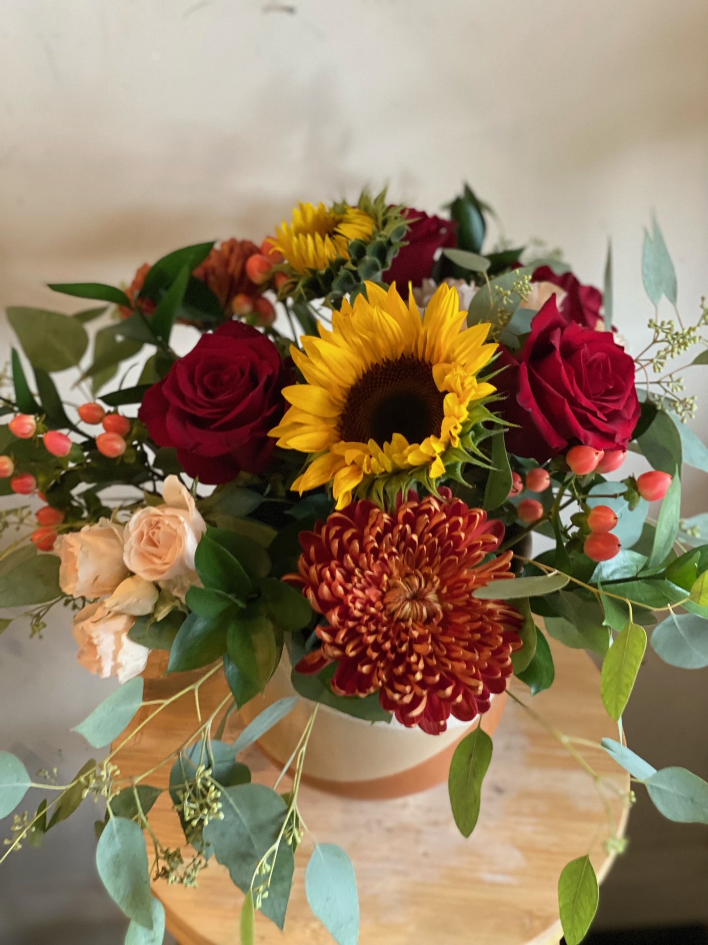 'It's Fall Y'All' Table Arrangement in Ceramic Pot