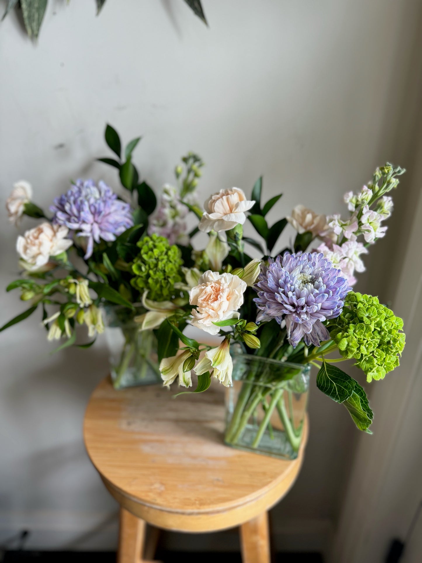 Mixed Spring/Summer Arrangement in Rectangular Glass Vase