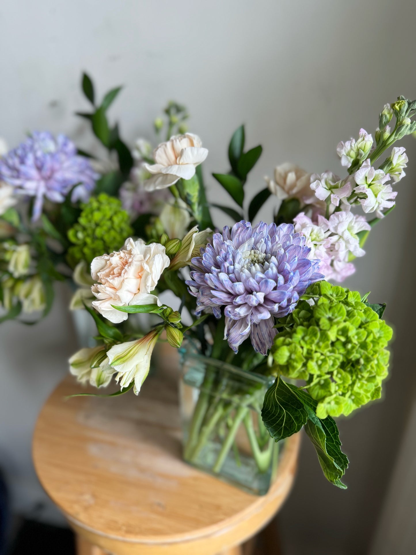 Mixed Spring/Summer Arrangement in Rectangular Glass Vase