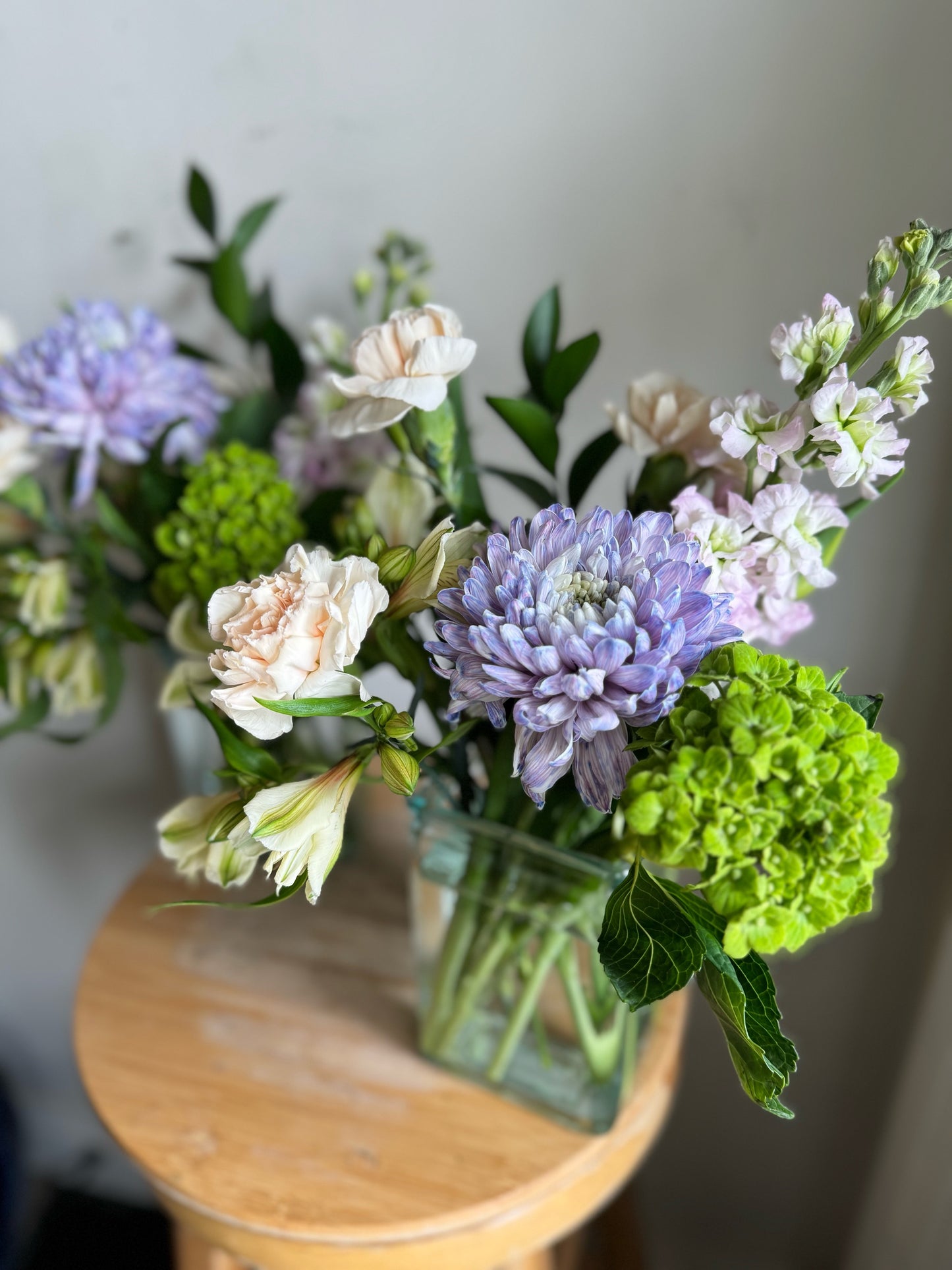 Mixed Spring Arrangement in Rectangular Glass Vase