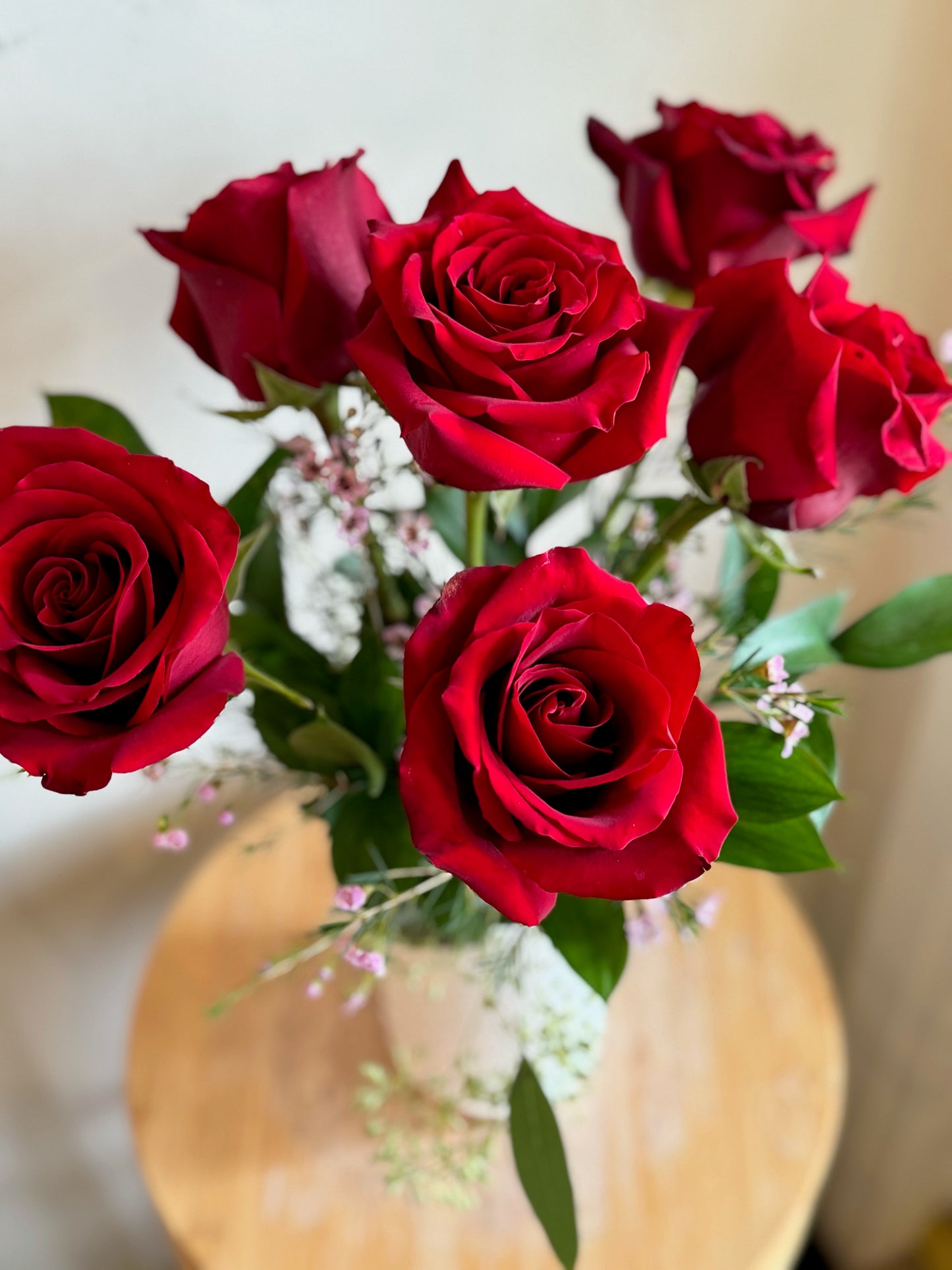 Half Dozen Luxury Red Roses in a Vase