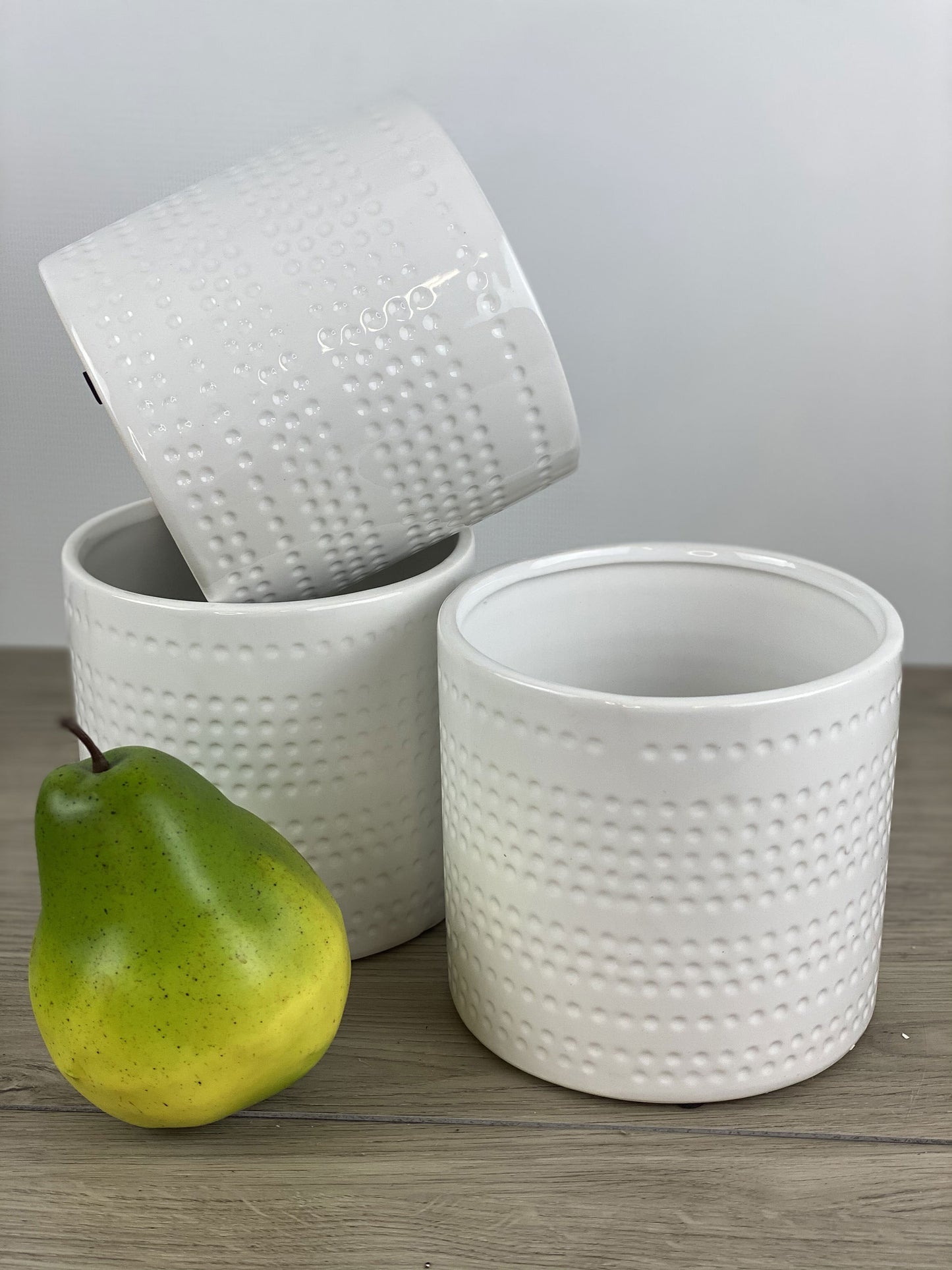 White Dot Ceramic Pot