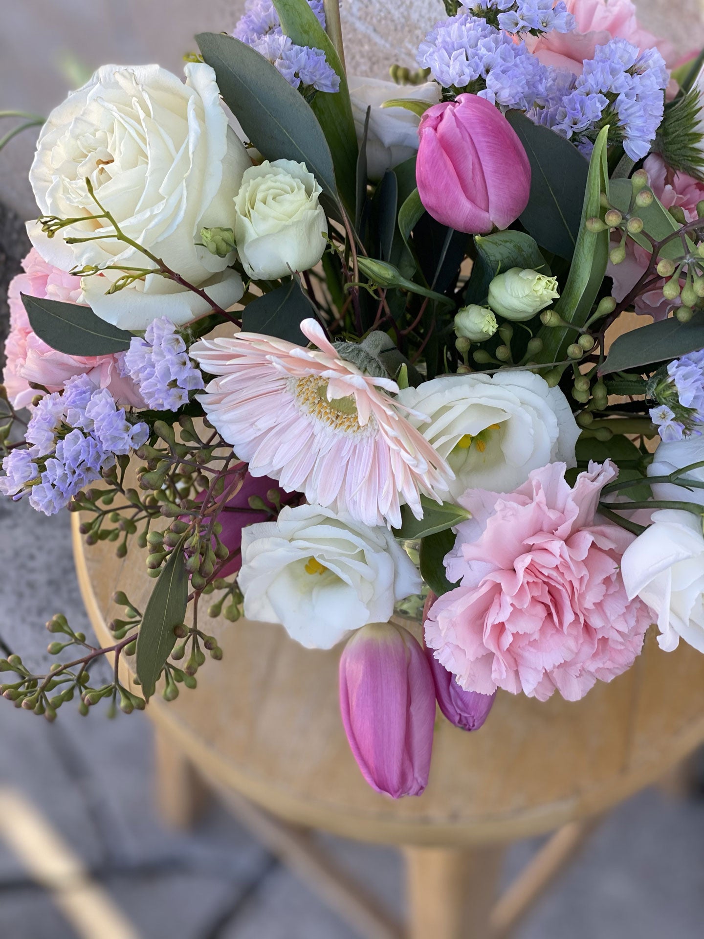 Mixed Spring Arrangement in A Glass Jar