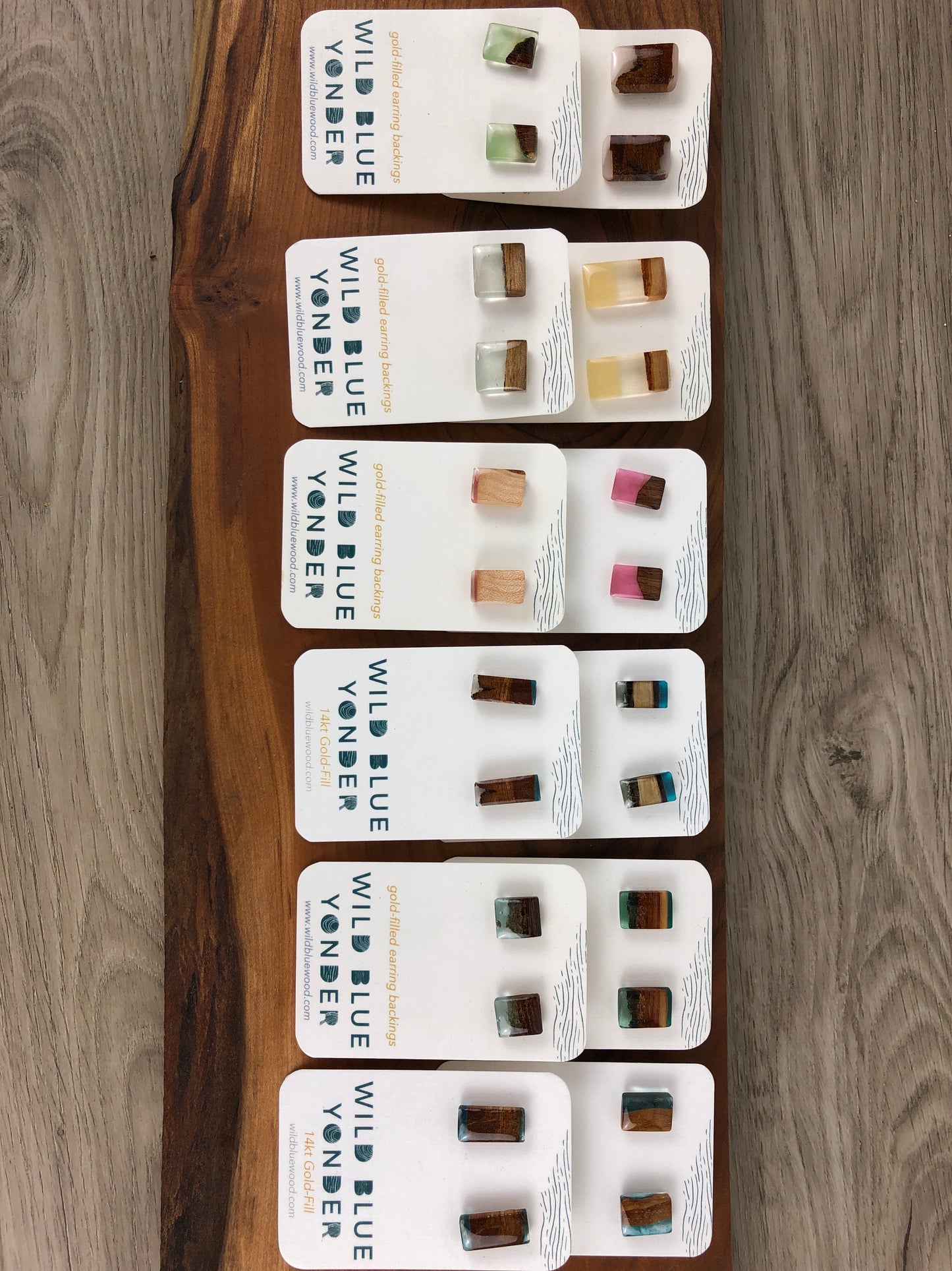 Resin & Wood Stud Earrings