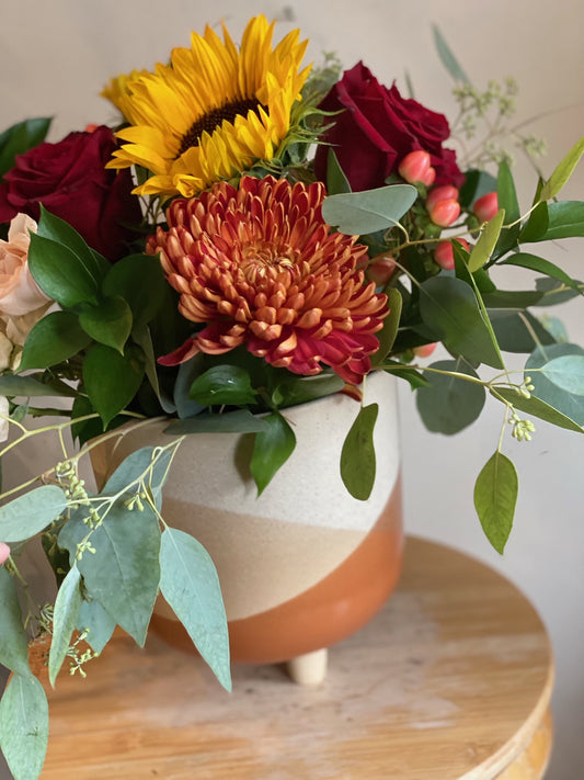 'It's Fall Y'All' Table Arrangement in Ceramic Pot