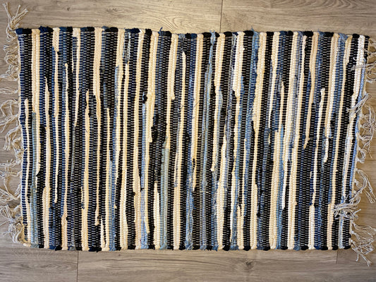 Black and White Woven Rug