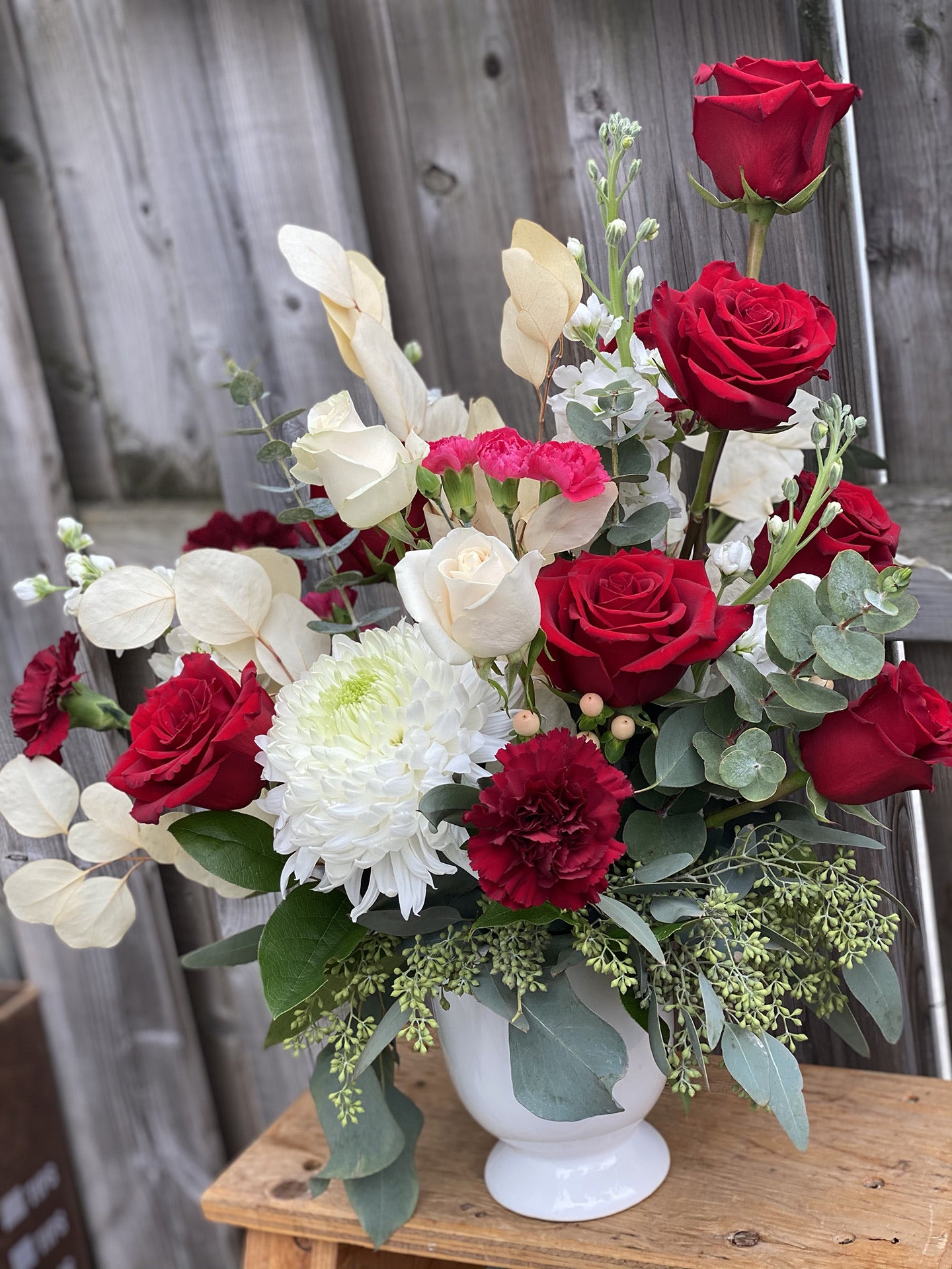 Red and White  Arrangement