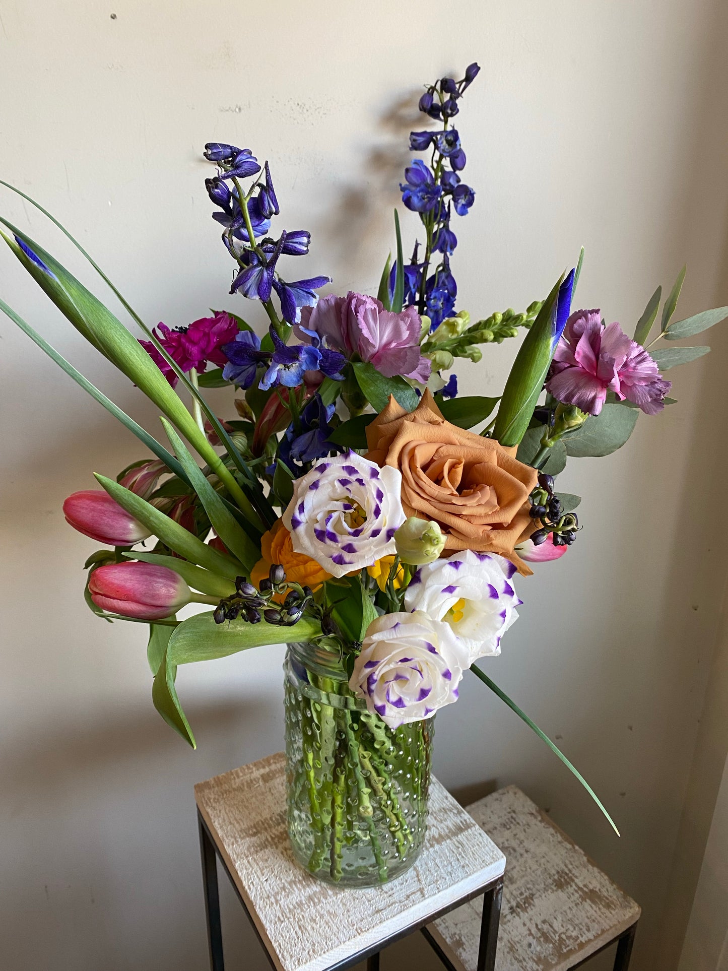 Spring Colours Jar Arrangement