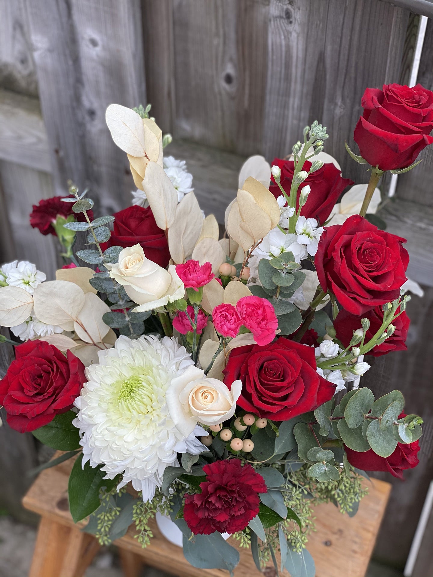 Red and White  Arrangement