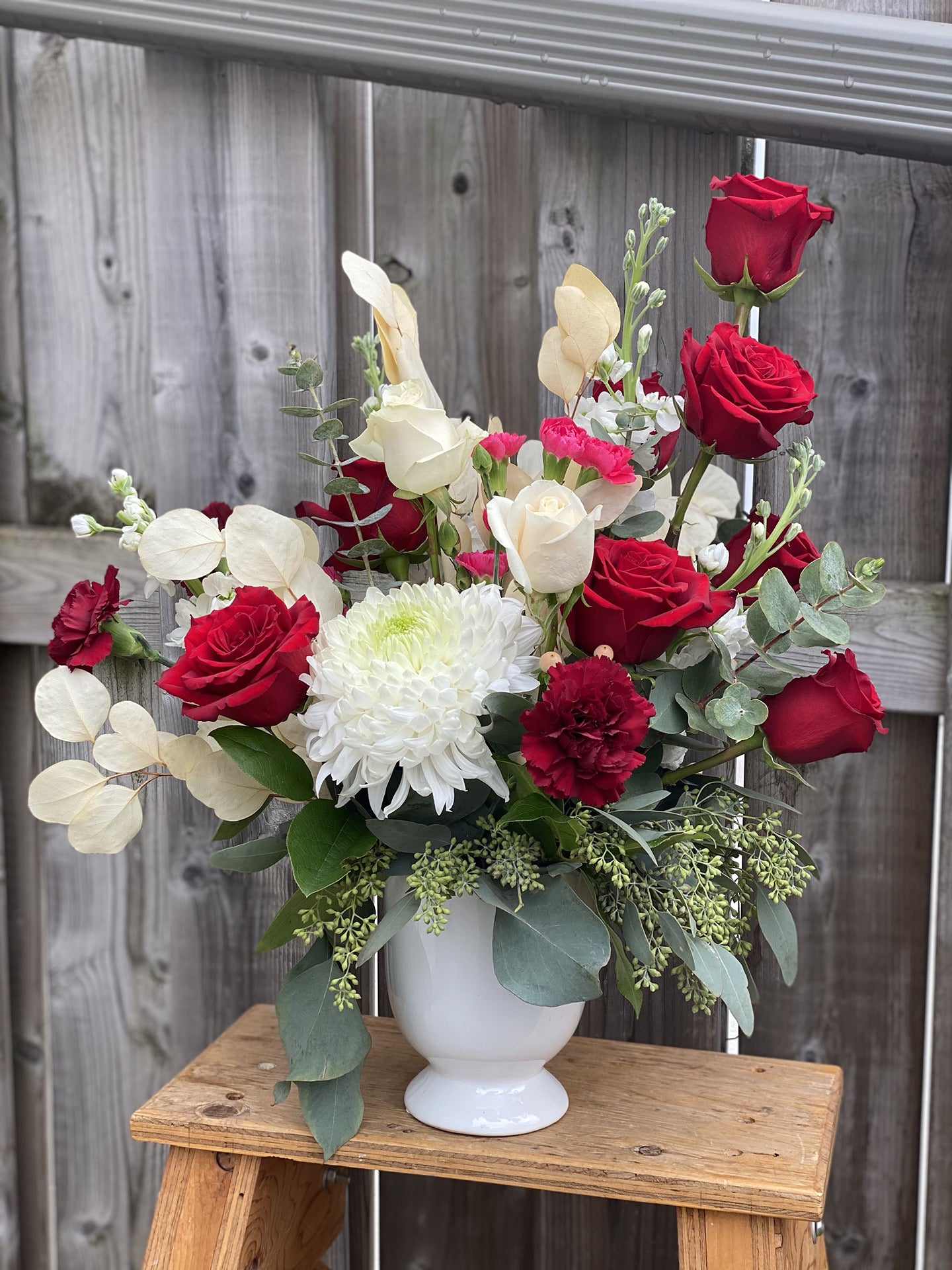Red and White  Arrangement