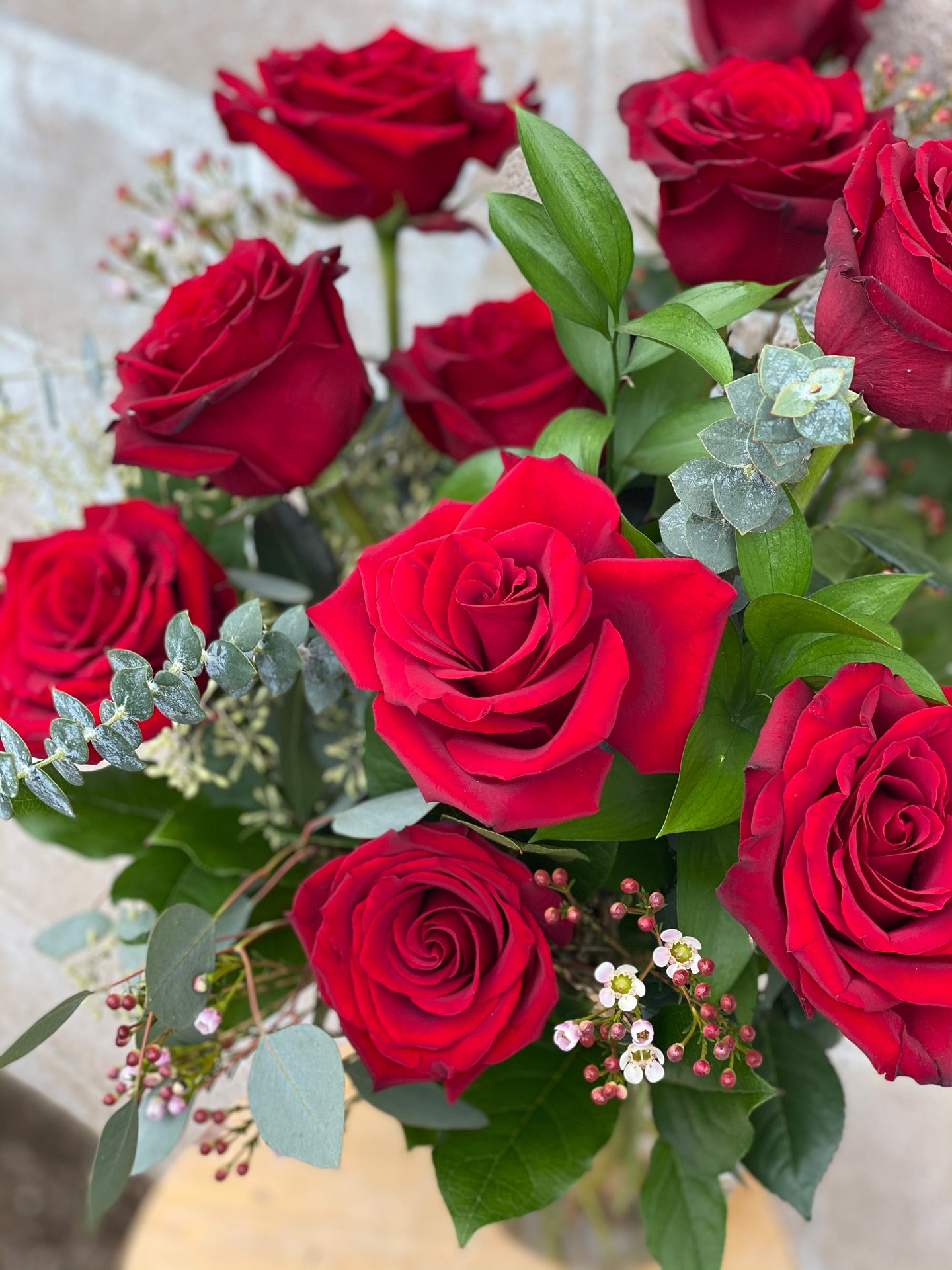 Dozen Luxury Red Roses in a Vase