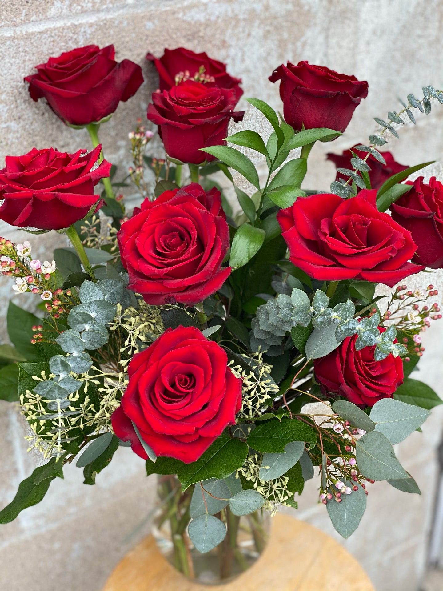 Dozen Luxury Red Roses in a Vase